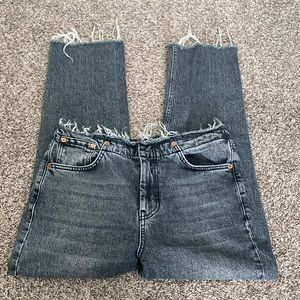 TOPSHOP Distressed Black Denim Jeans